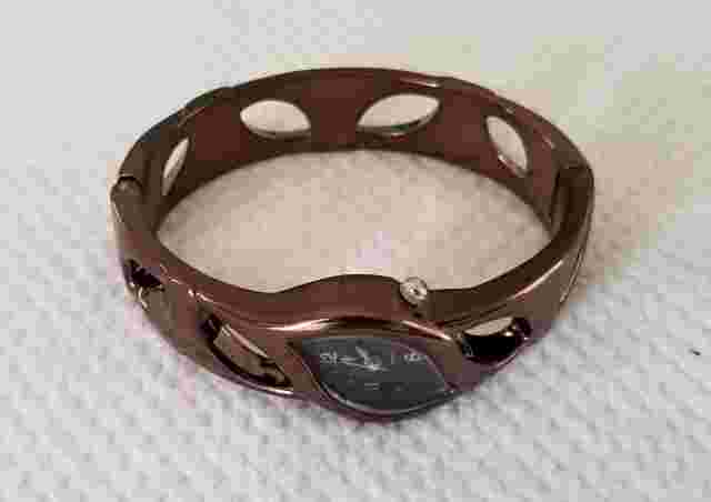 NWOT Cato Chocolate Tone Cuff Watch 6.5" Closed New Battery Original Box