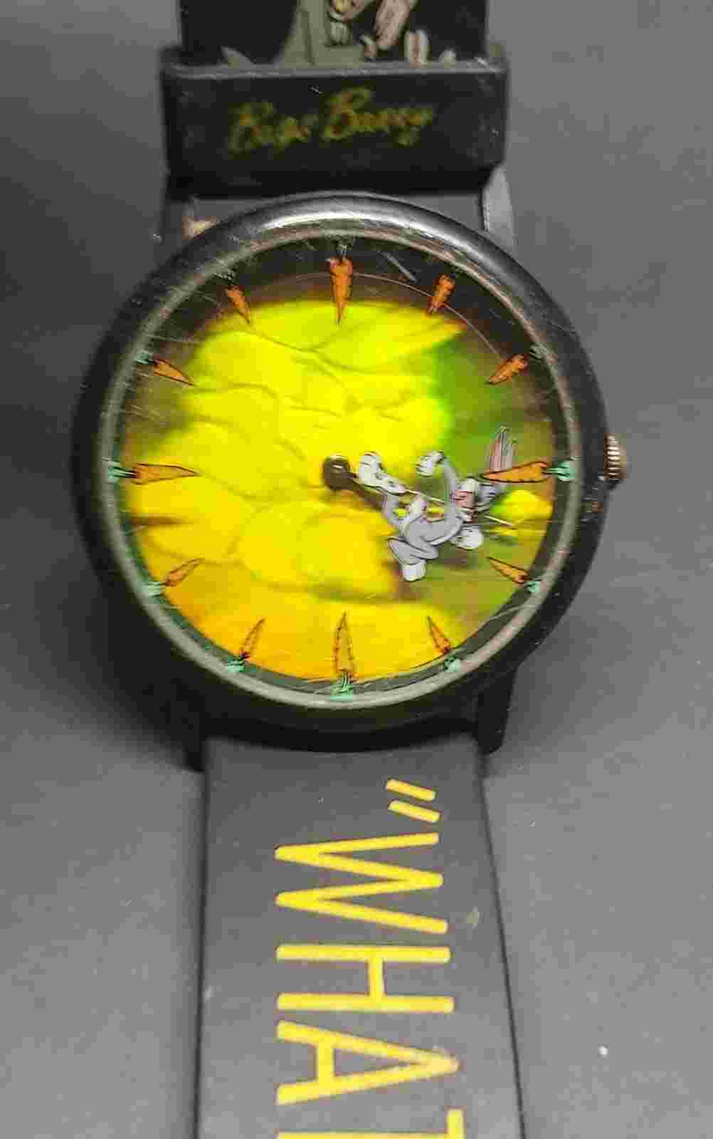 Pre Owned Vtg 1994 Looney Tunes Bugs Bunny 3d Wrist Watch Elmer Fudd