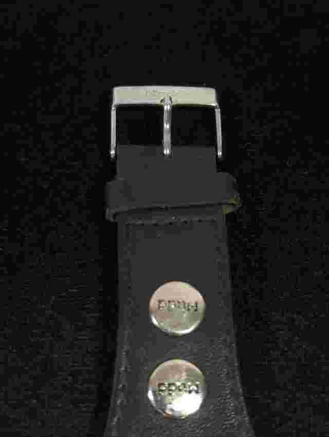 Vintage MUDD Silver Tone Dial Round Case Black Band Watch 7 Inch