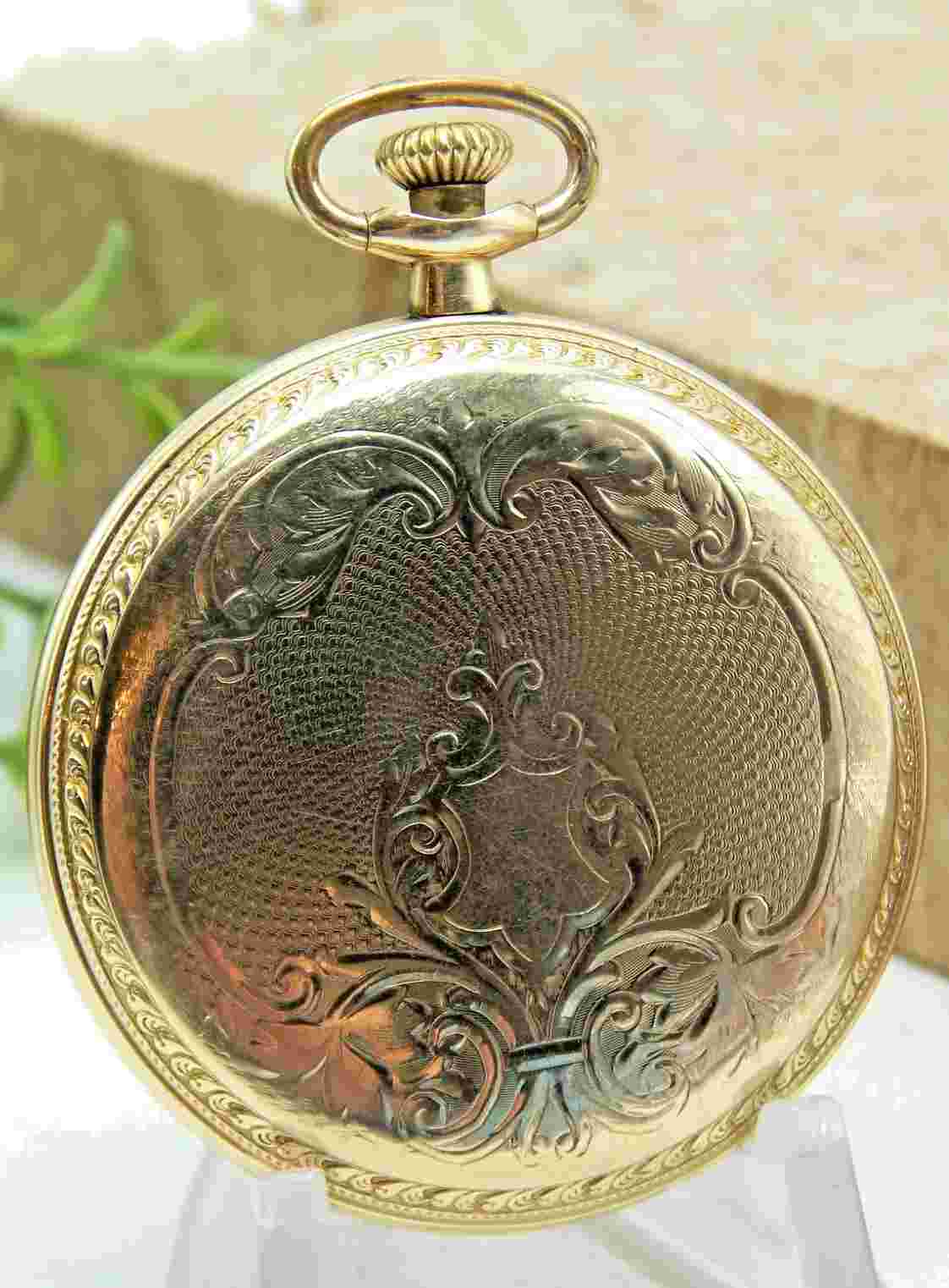 Antique Vintage 10K 20 year Gold Filled Wadsworth 12 size pocket watch case NICE