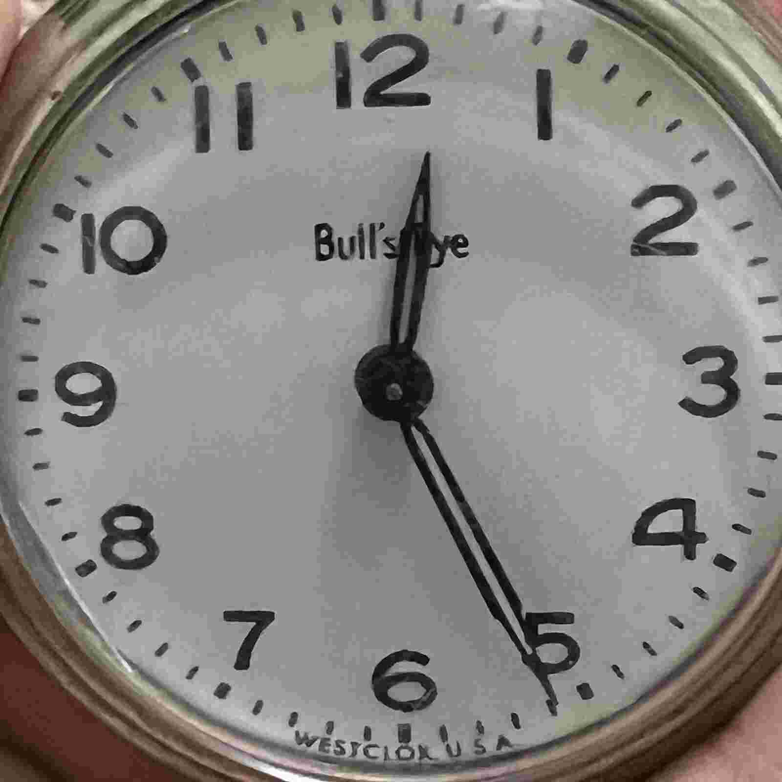 VINTAGE BULL'S EYE PENDANT POCKET WESTCLOX USA MECHANICAL WATCH WORKS GREAT