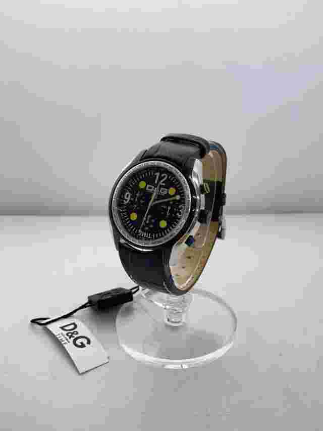 D&G DW0311 Automatic Analog Watch Leather Black Excellent JAPAN