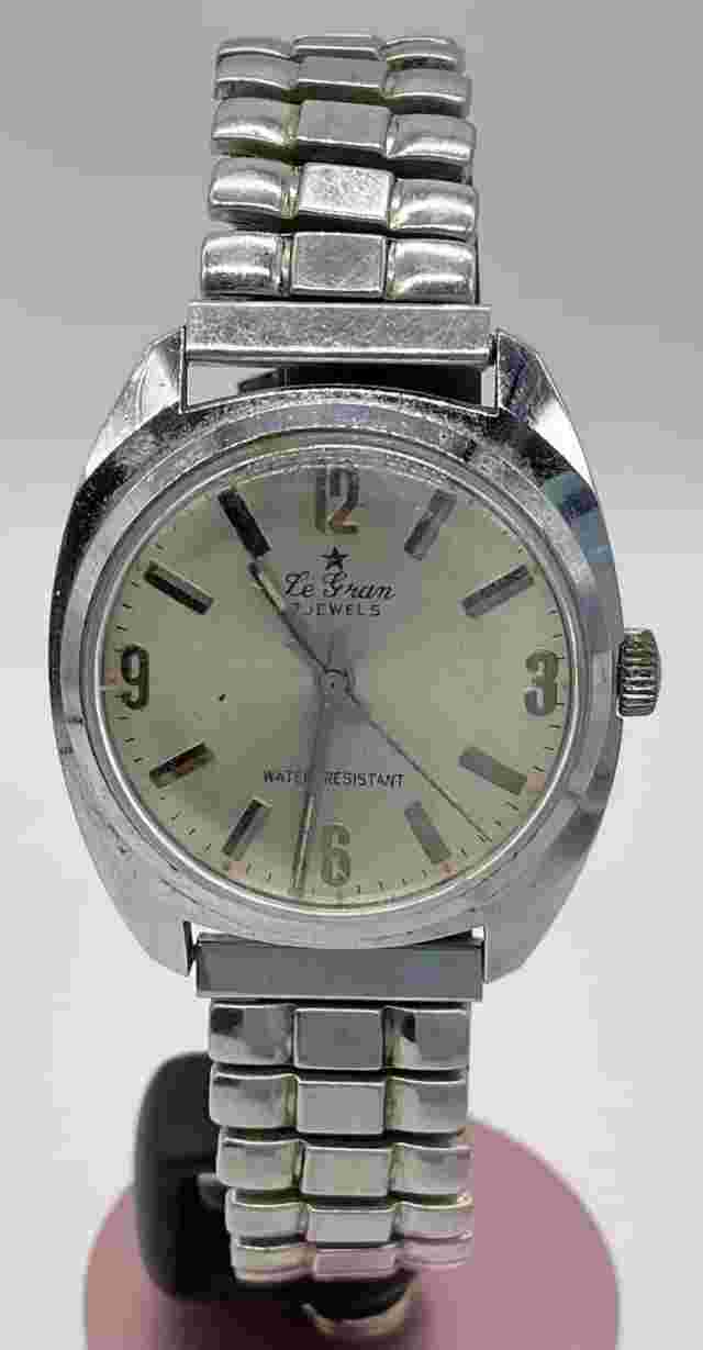 Vintage Le Gran Men's 17 Jewels Manual Wind Stainless Steel Watch