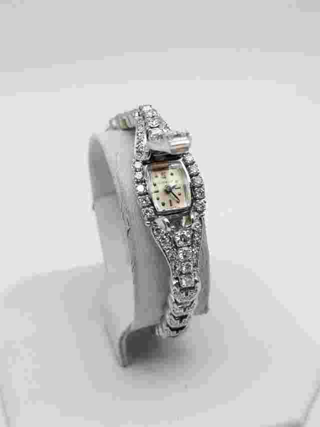 Vintage 1940s $16,000 GUBELIN 4ct Diamond Palladium Ladies Watch Bracelet 33g