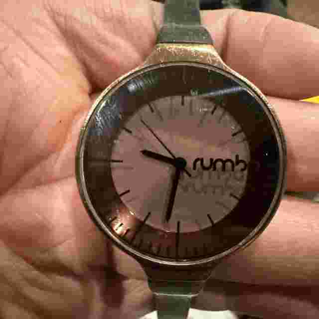 Working Rumba Ladies Quartz Water Resistant Watch New Battery Black Leather