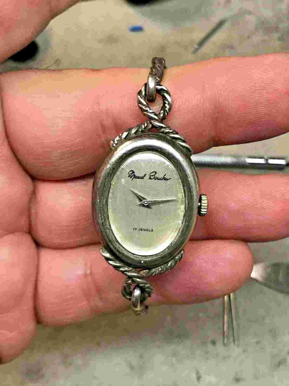 Marcel Boucher 925 Sterling Silver 17 Jewels Manual Wind Working Vintage Rare