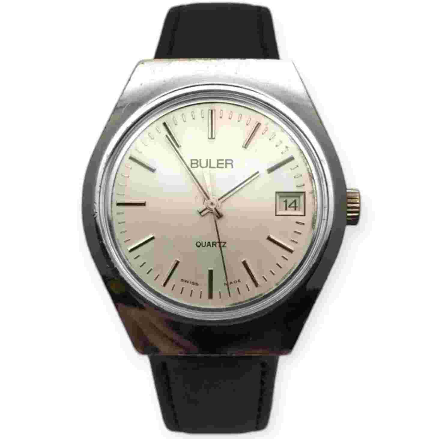 Buler Date 36mm 1977 Cal ESA 2030 9125 SSIH Lebrocantheure Vintage Watch