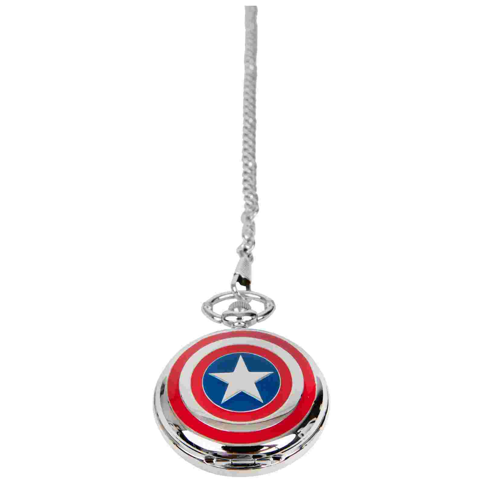 Avengers Captain America Shield & Logo Pocket Watch Multi-Color