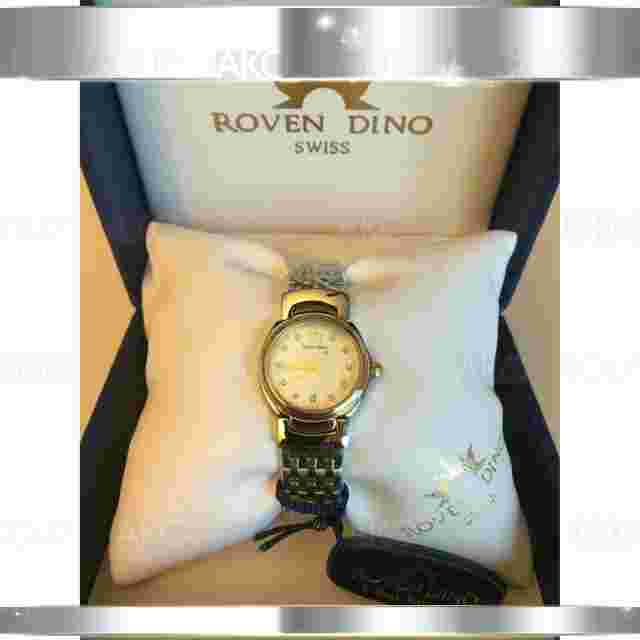 ROVEN DINO TRESCA Diamond 6009LTT1G9 Mother of Pearl Swiss Movement Womens Watch