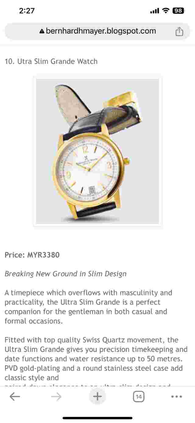 bernard h mayer ultra slim grande