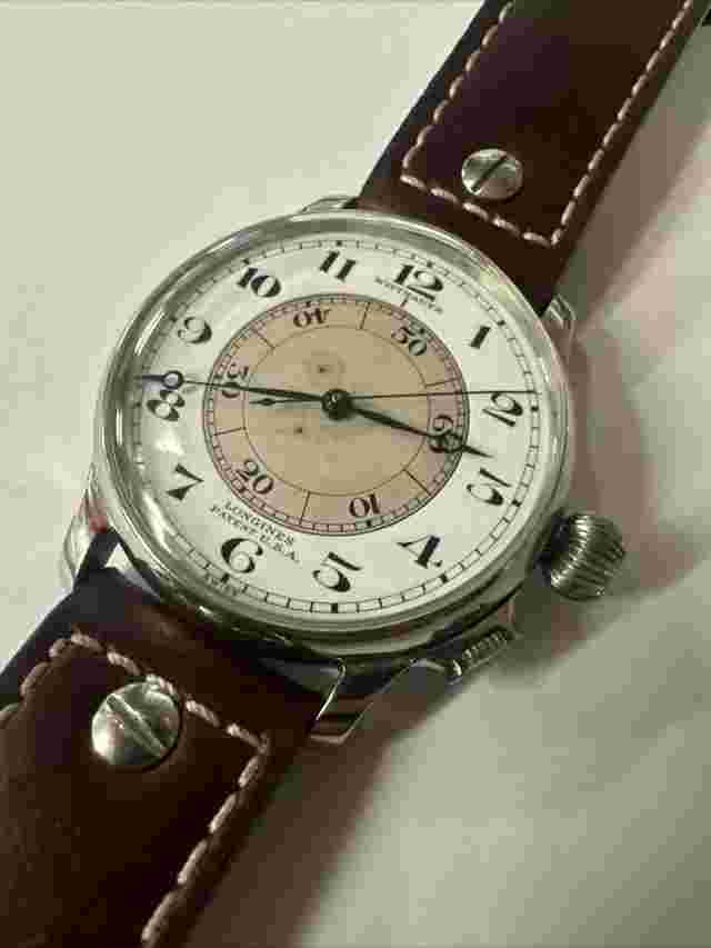 LonginesWittnauer Weems Stainless Steel 47mm Second Setting Pilots Wristwatch