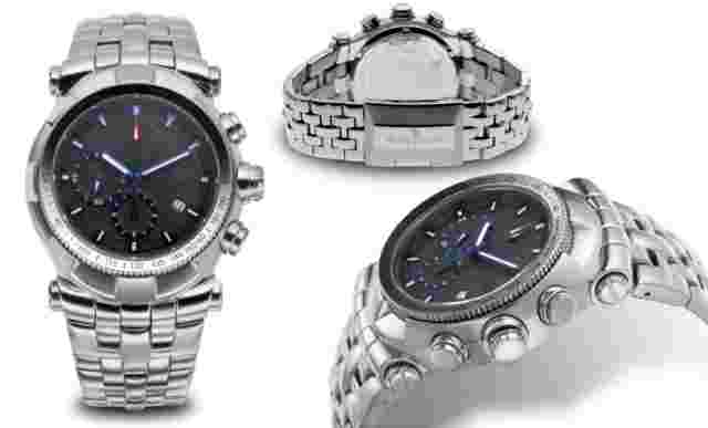 NEW Studer Schild Walton 0745M-GRY Chronograph Men's Stainless Date/Clasp Watch