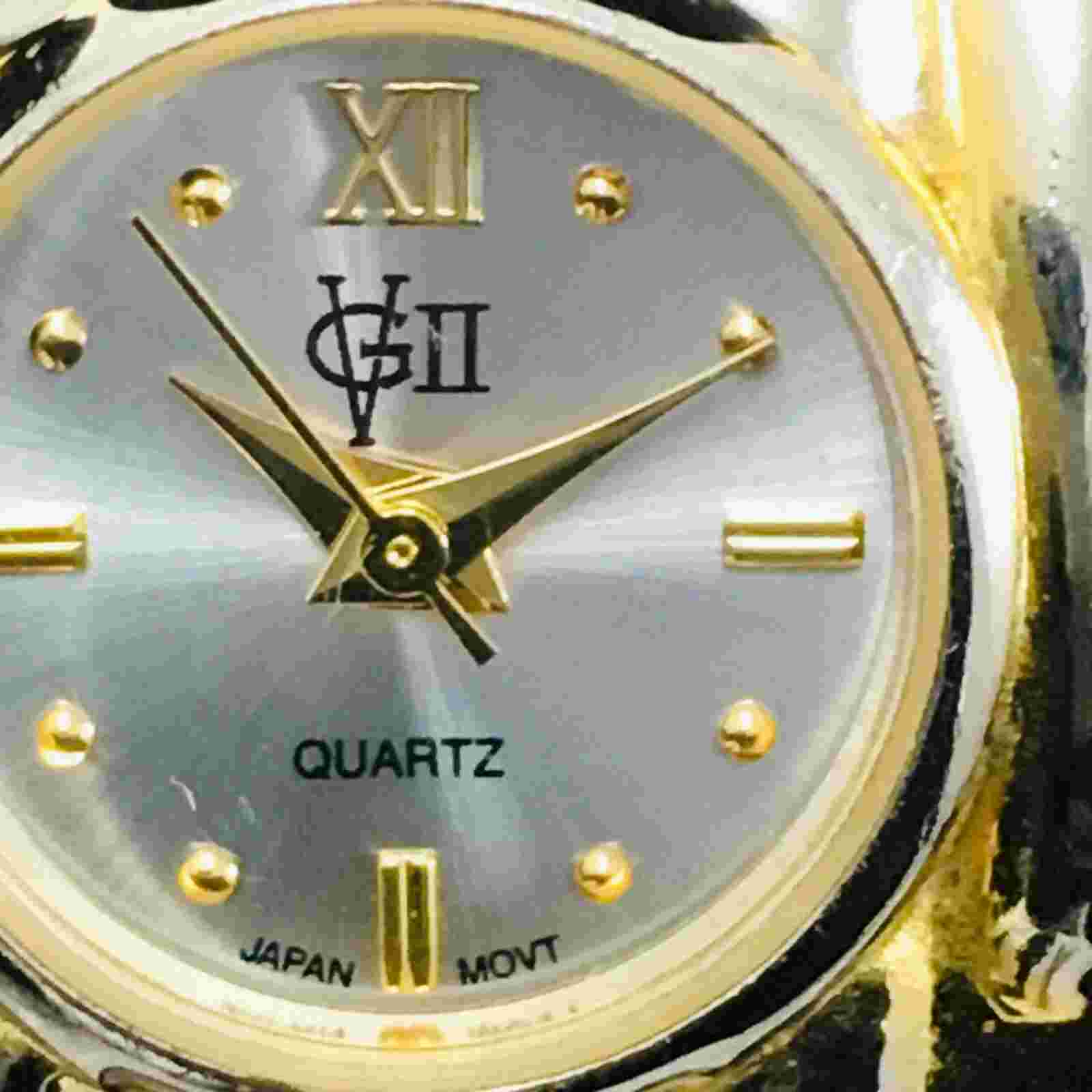 Gloria Vanderbilt GVII Watch Quartz Gold Tone Clamper Vintage Rare Working