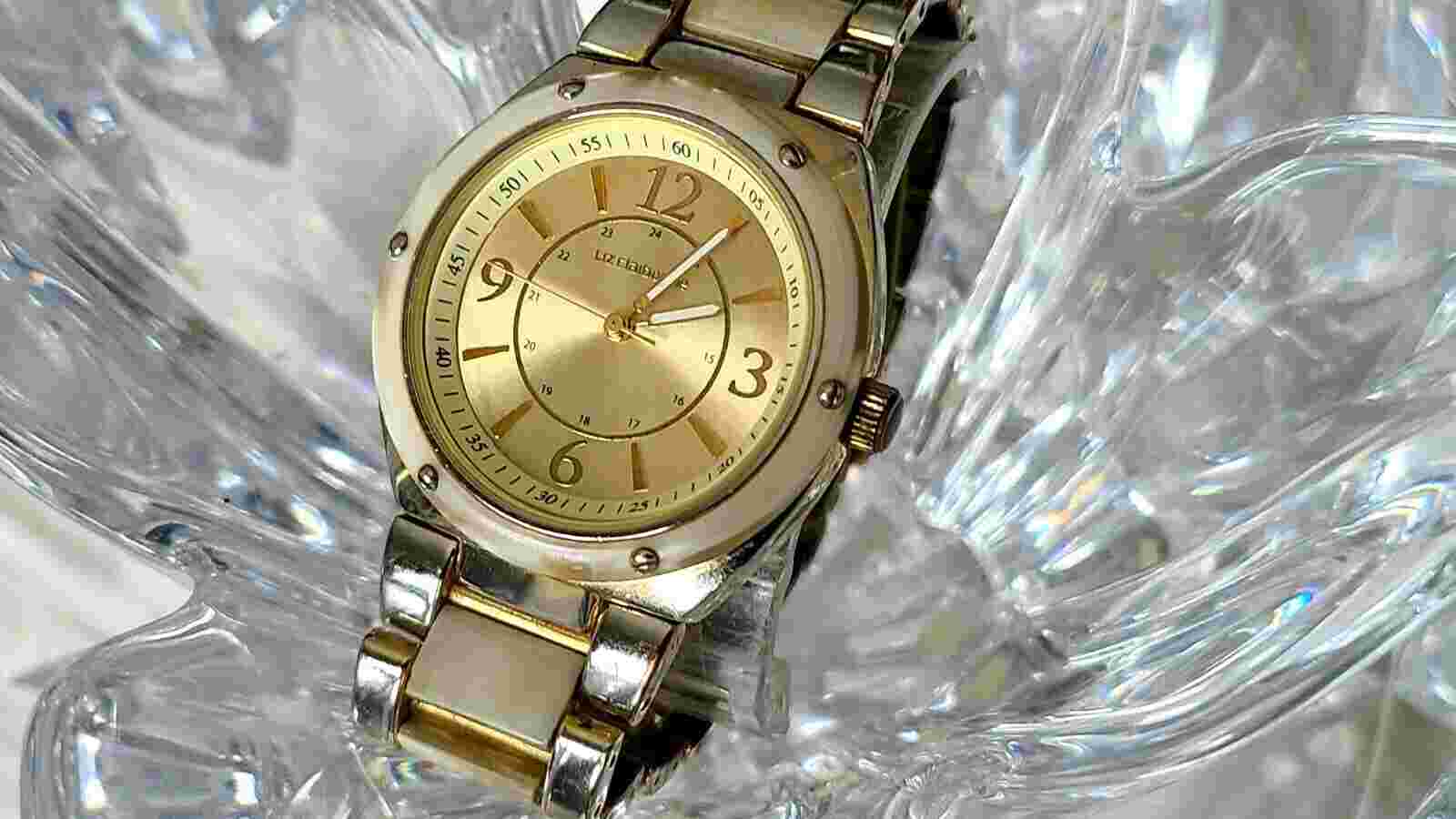 Liz Claiborne LC1056 30m Gold Tone Gold Dial Women's Wrist Watch (906)