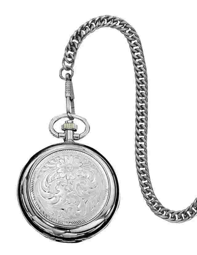 Montana Silversmiths Watch Mens Engraved Small Inlay Pocket WATCHP10