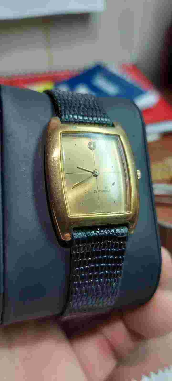 Charles Jourdan Gold Plated Mens 1960s Mechanical 17 Jewel Watch Swiss Movement