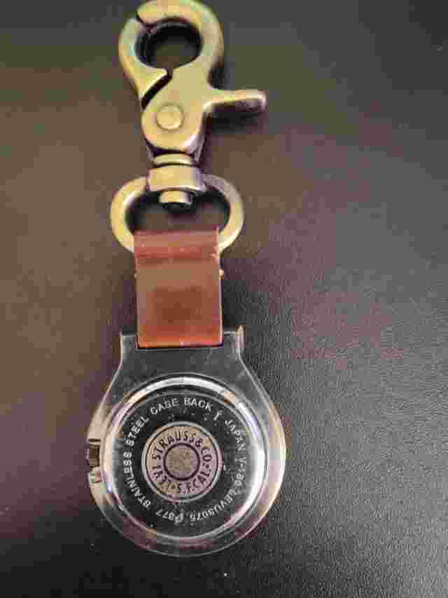 Vintage Levi's Brown Pocket Watch & Compass with belt loop hook