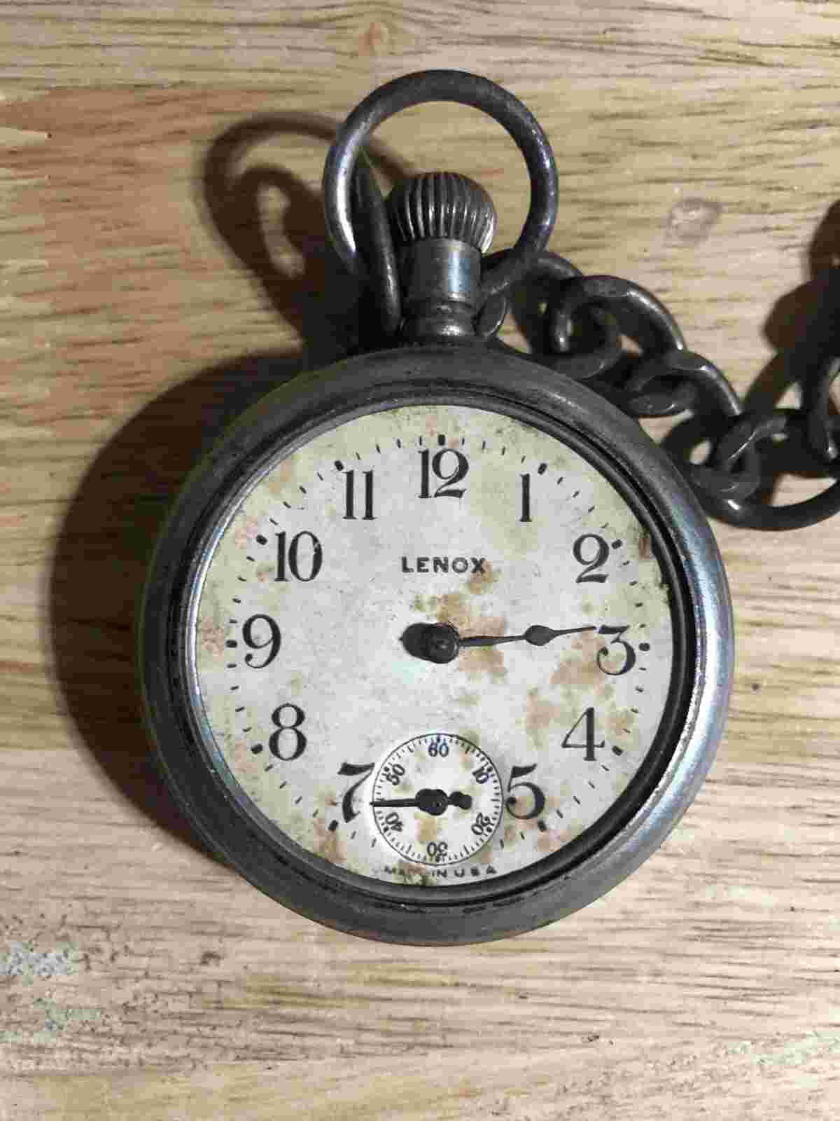 LENOX POCKET WATCH FOR PARTS OR REPAIR