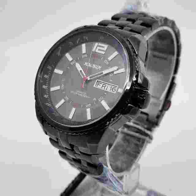 NEW Mens Magnum MA32238C Quartz Day Date Black Gray Watch