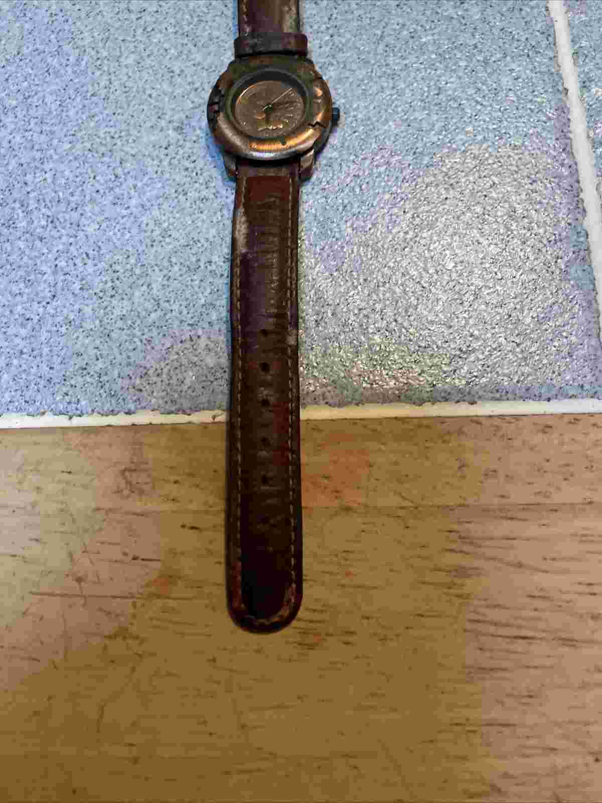 1902 Brittania Indian Penny Coin Watch Leather Band Quartz working