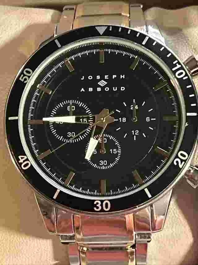 NIB - Joseph Abboud Mens 👀 Wristwatch (Gun Metal ) And Matching Bracelet Set