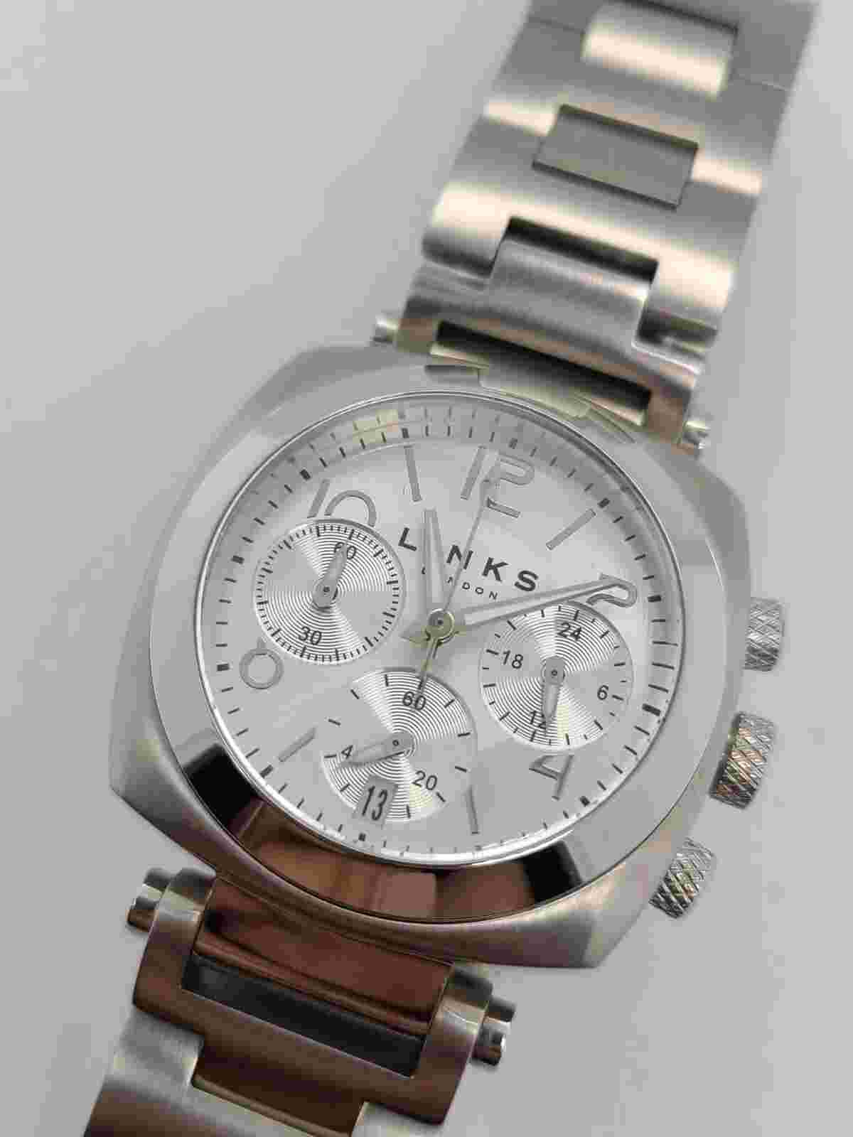 LINKS OF LONDON LADIES BROMPTON STAINLESS STEEL CHRONO WATCH FOR PARTS/REPAIR