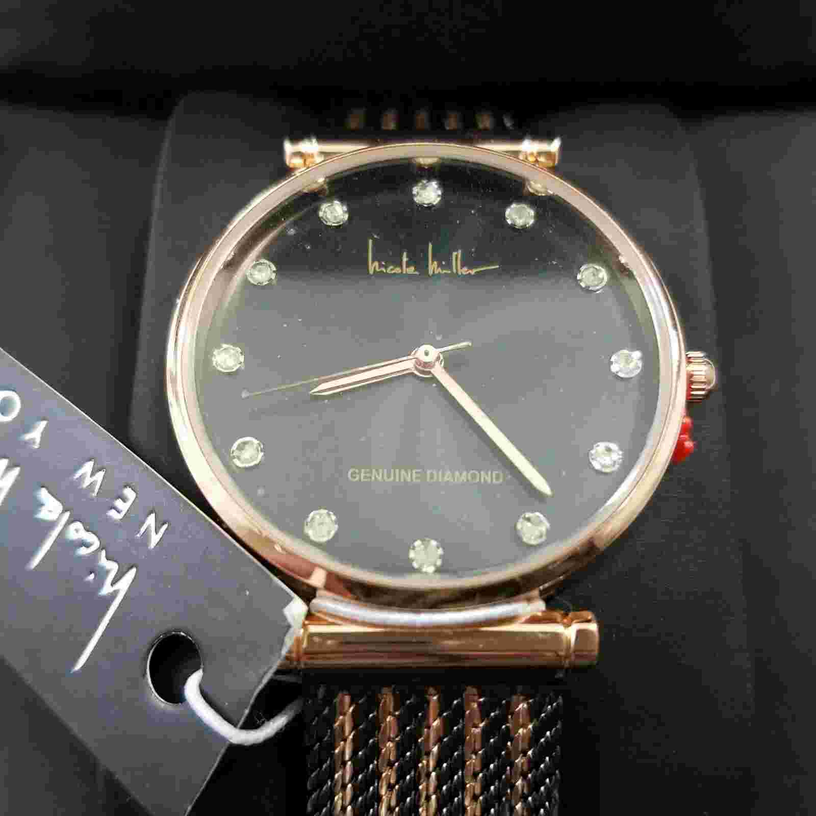 Nicole Miller New York Womens Watch 1/10 CTTW Diamonds