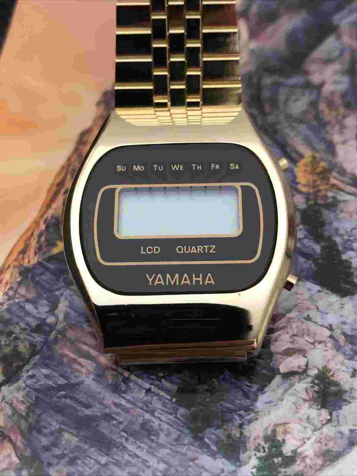 Vintage Yamaha Led Watch For Parts Or Repair Gold Tone.
