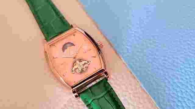 Mens Rose Gold Moon Phase Automatic Mechanical Watch Stainless Steel 24HR Dial