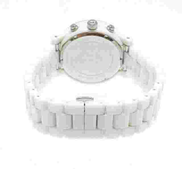 Michael Kors Womens White Ceramic Runway Watch 2886