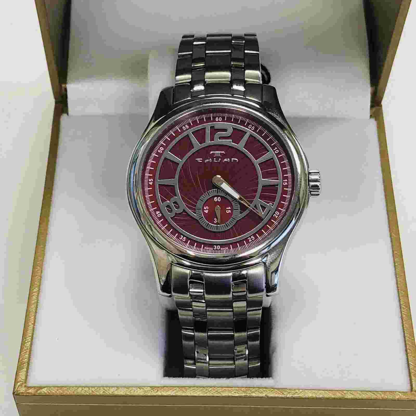 Stainless Watch TAVAN T966-017 Limit Edition Analog Quartz 5ATM WR Maroon Dial