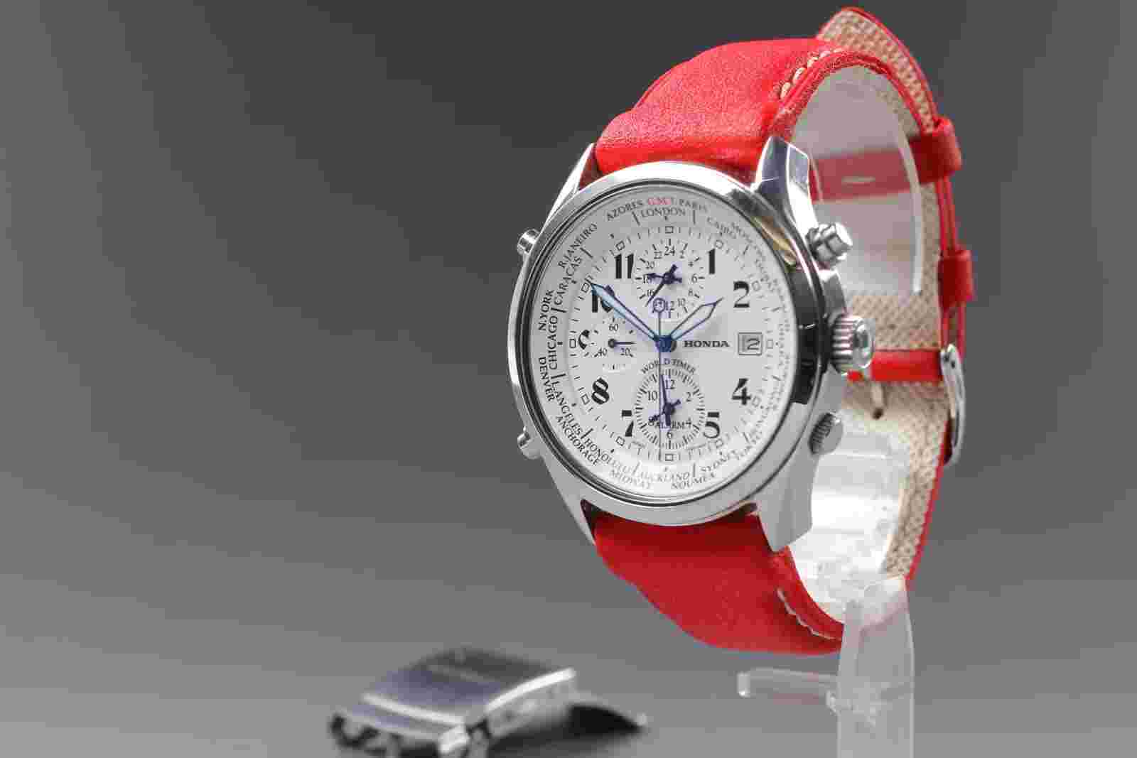 New Battery [Near MINT] Honda Y185-0AA0 World Timer Quartz Men's  From JAPAN