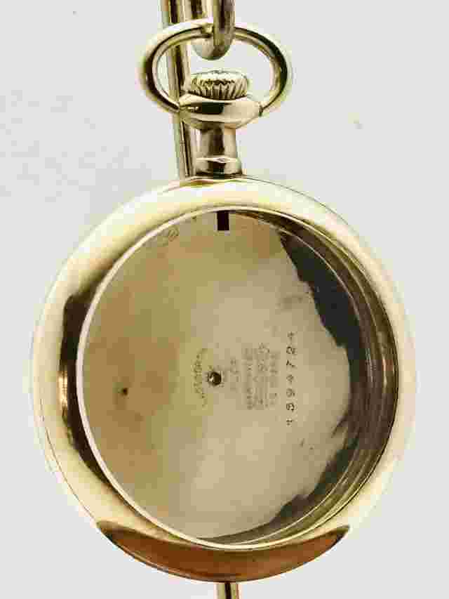 Size 16S Wadsworth Pilot 1594724 25 Years Pocket Watch Case w/diamond