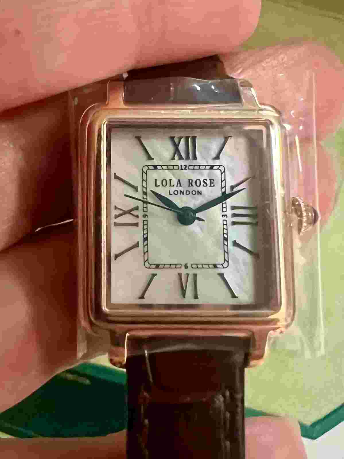 Lola Rose Gold Mother of Pearl Watch Brown Strap #LR2331 NEW