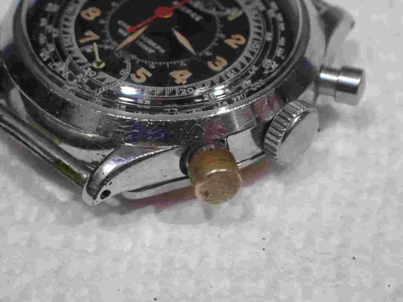 Vintage Pierce Telmetre Chronograph Mechanical Wind Wristwatch runs repair