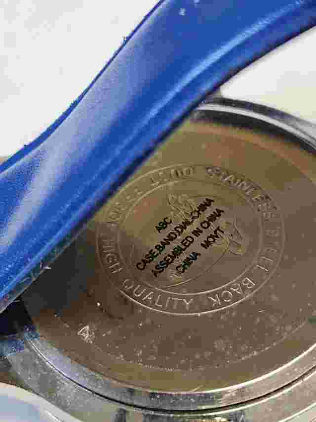 Blue Face Bejeweled Riviera Spinner Watch; Stainless Steel