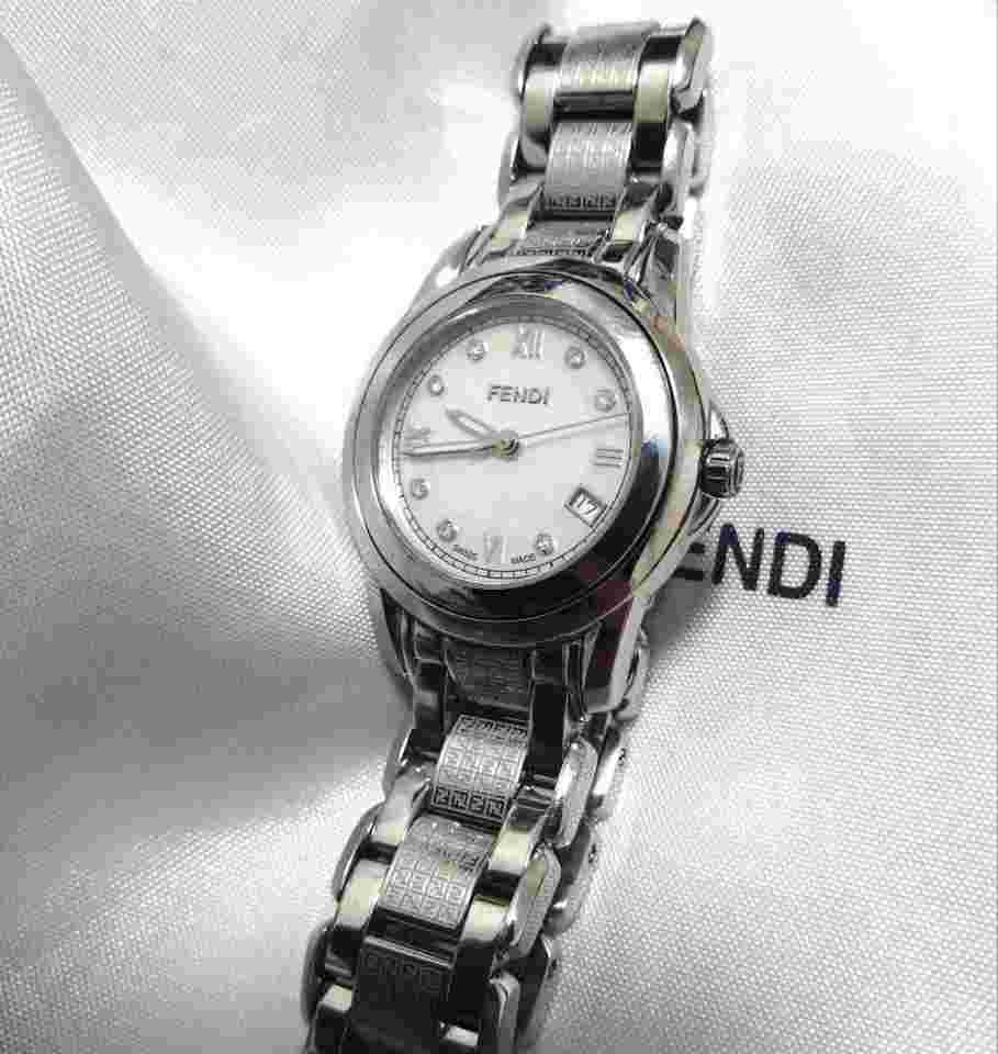 Fendi Rotating Face Watch 7P Diamond Shell Dial - Super Rare Authentic