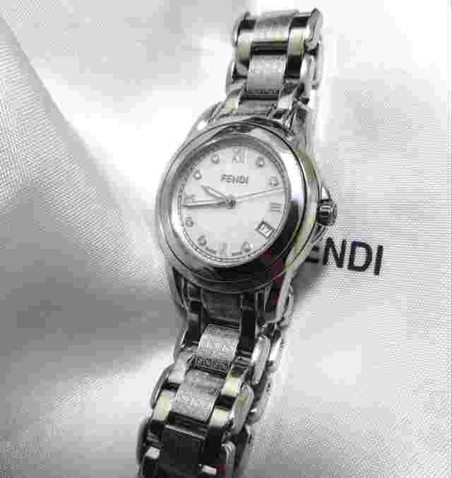Fendi Rotating Face Watch 7P Diamond Shell Dial - Super Rare Authentic