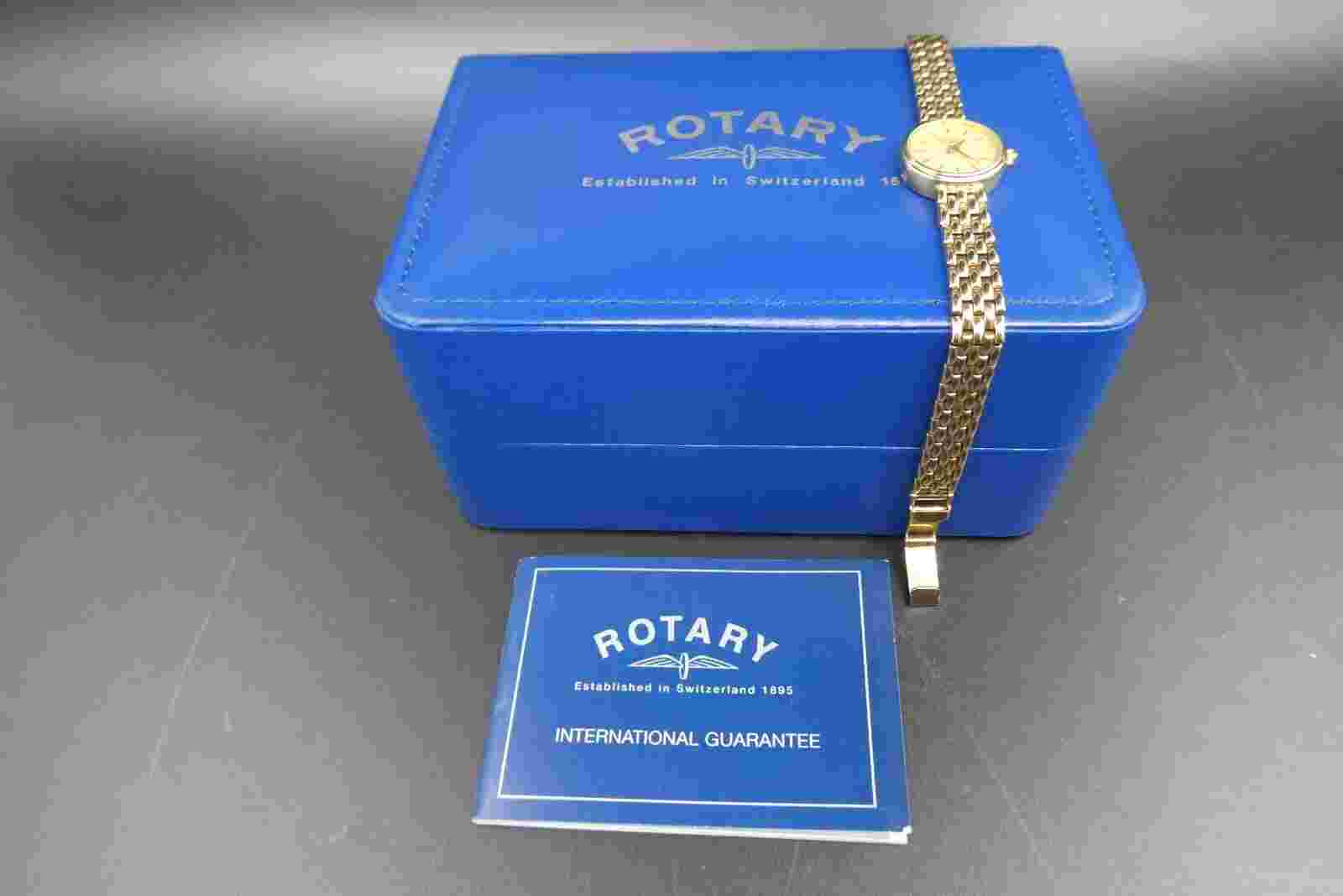Vintage Rotary Swiss Quartz Ladies 9k 9ct 375 hallmarked Gold watch & bracelet