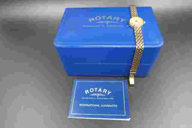 Vintage Rotary Swiss Quartz Ladies 9k 9ct 375 hallmarked Gold watch & bracelet