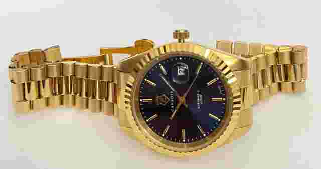 Cavadini Men's Watch Automatic CV-335 Leonardo Miyota 8215 Stainless Gold-Blue