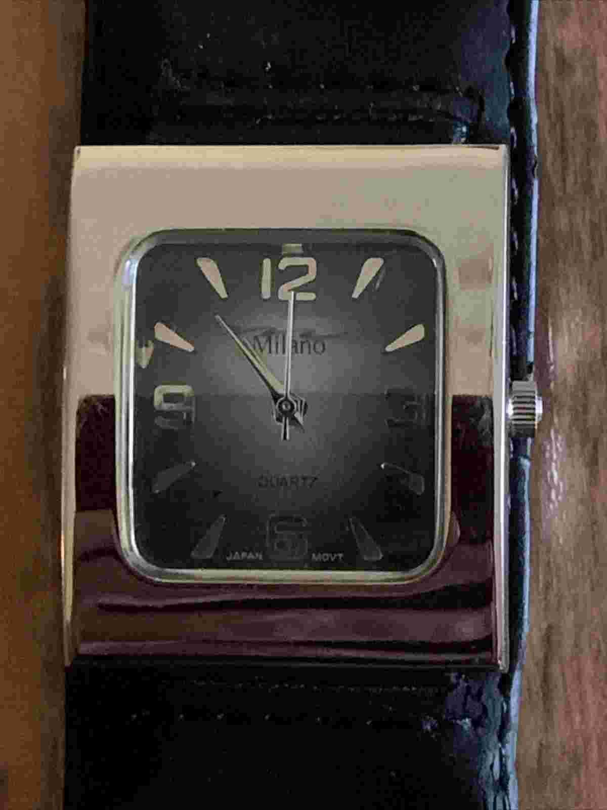 MILANO QUARTZ  WOMEN SLAP WATCH LEATHER BAND BLACK NEW BATTERY