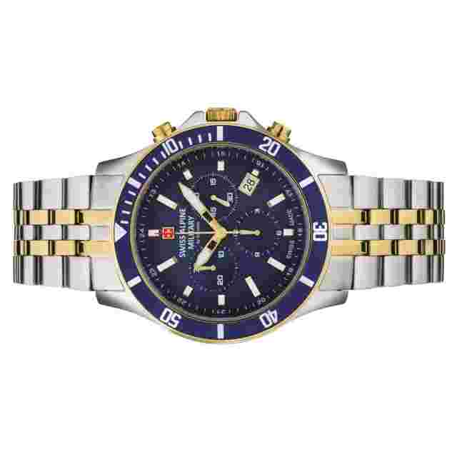 Swiss Alpine Military Men's Watch Chronograph Analog Quartz 7022.9135SAM Steel