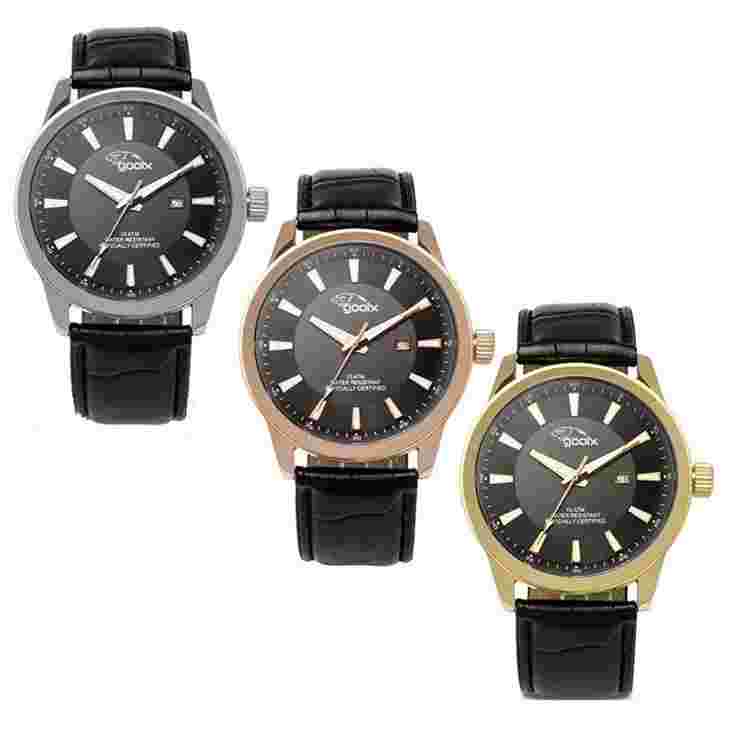 GOOIX GX0600300C GX0600300D GX0600300E Men's Time Only Watch Steel Case