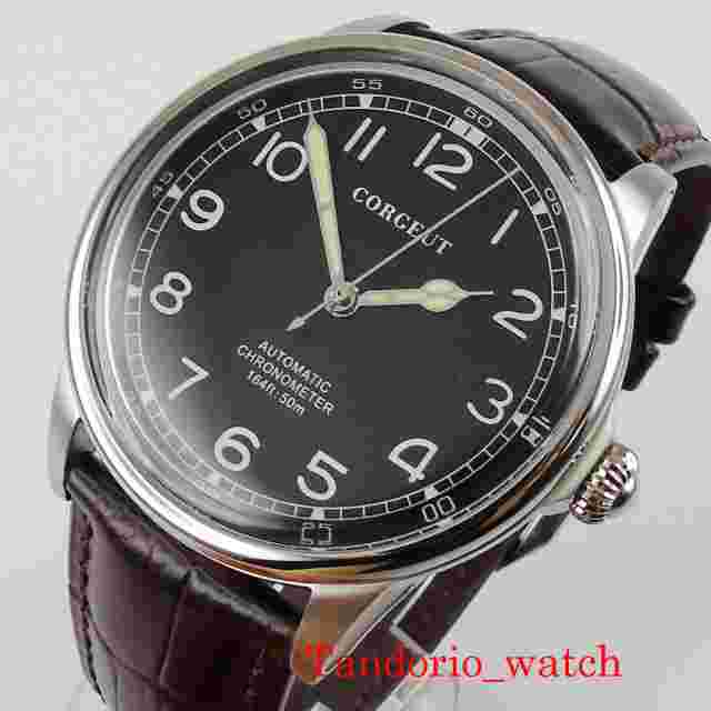 Corgeut 41mm Miyota 8215 Mechanical Automatic Movement Men Watch Leather Strap