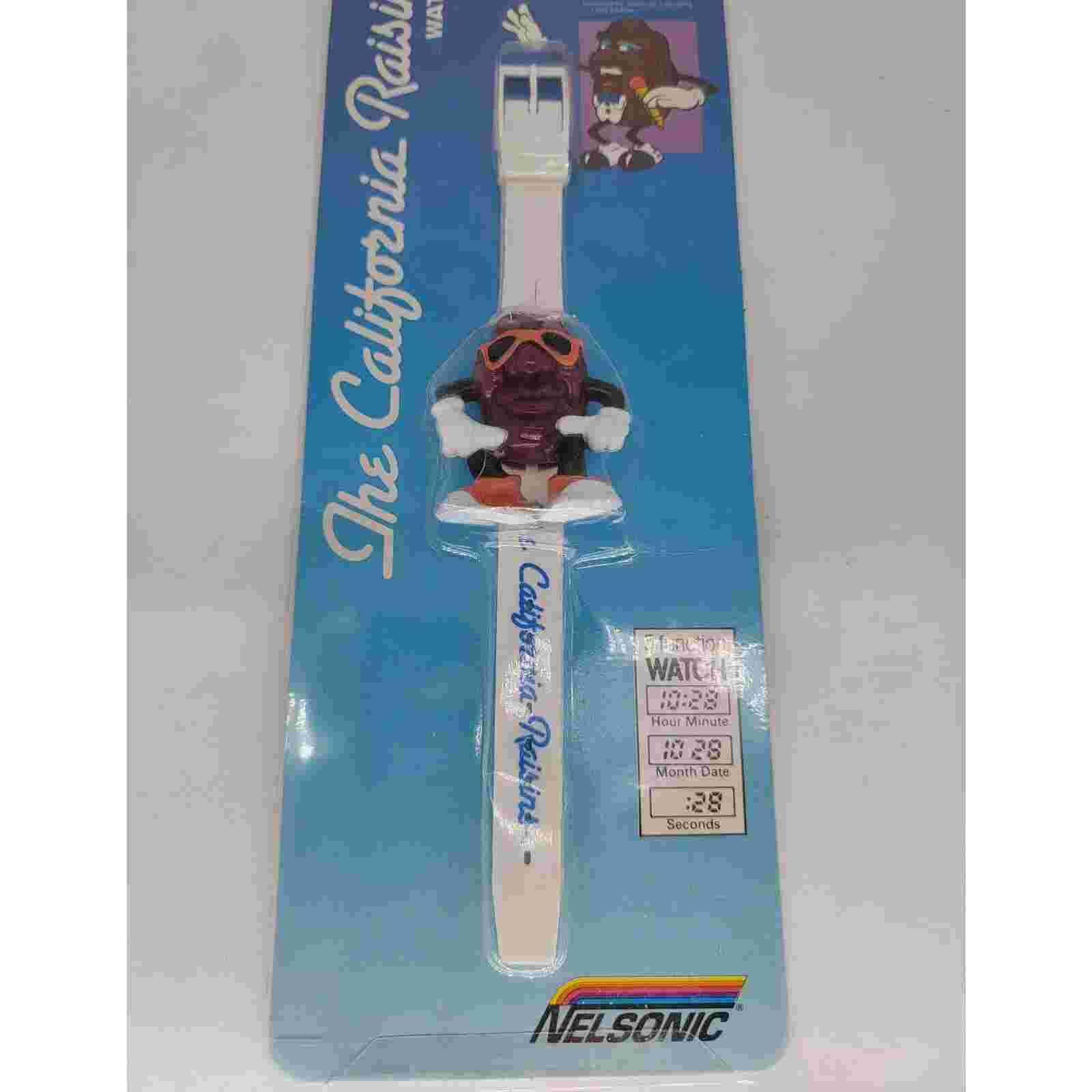 VINTAGE 1988 CALIFORNIA RAISINS Electronic LCD Quartz Watch - NELSONIC - RARE!