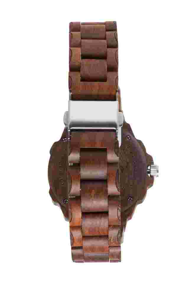 Dakota Wood Spider Midsize - Red Sandalwood Case and Band. Blue Sunray Dial