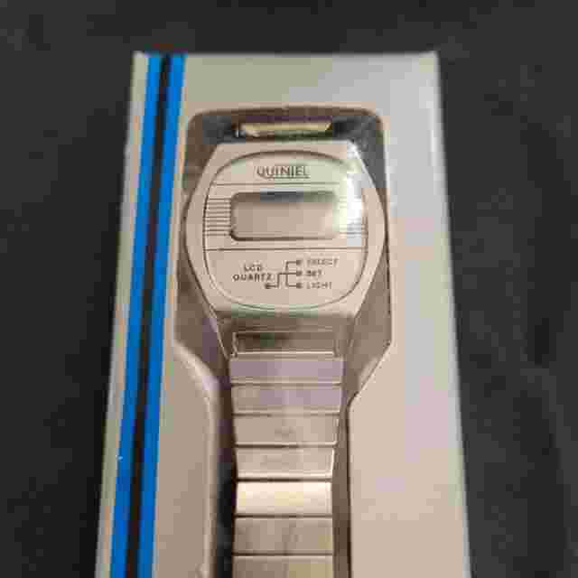 Quintel Vintage Digital Watch Mens LCD Quartz New In Box Unopened Untested