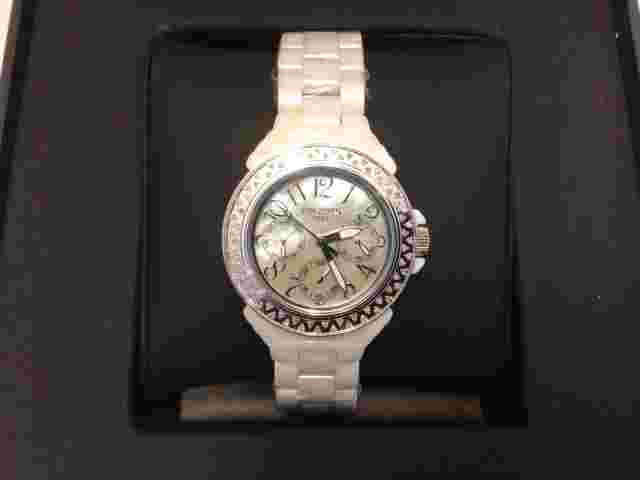 Lancaster Lady Ceramic Diamonds OLA0649SS/BN women's quartz wristwatch