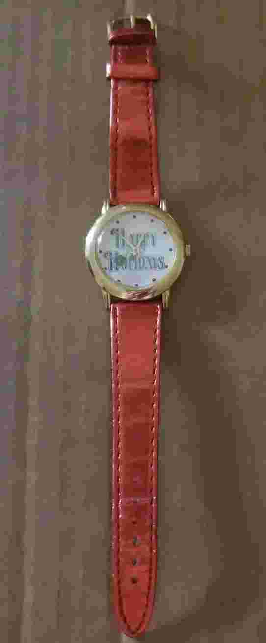 Quintel Christmas Holiday Watch  Red Leather Band